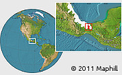 Satellite Location Map of Minatitlan, highlighted parent region