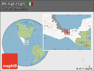 Savanna Style Location Map of Minatitlan, highlighted country, highlighted parent region