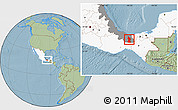 Savanna Style Location Map of Minatitlan, highlighted country, highlighted parent region, hill shading