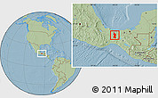 Savanna Style Location Map of Minatitlan, hill shading