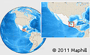 Shaded Relief Location Map of Minatitlan, highlighted country, highlighted parent region, within the entire country