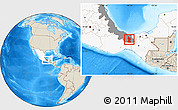 Shaded Relief Location Map of Minatitlan, highlighted country, highlighted parent region