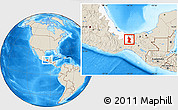 Shaded Relief Location Map of Minatitlan, highlighted parent region