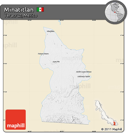 Classic Style Map of Minatitlan, single color outside