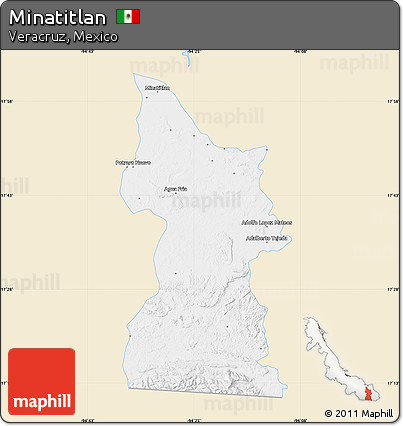 Classic Style Map of Minatitlan, single color outside