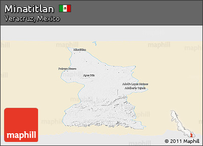 Classic Style Panoramic Map of Minatitlan, single color outside