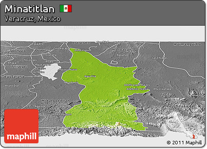 Physical Panoramic Map of Minatitlan, desaturated