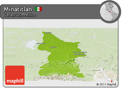 Physical Panoramic Map of Minatitlan, lighten