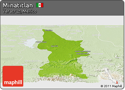 Physical Panoramic Map of Minatitlan, lighten