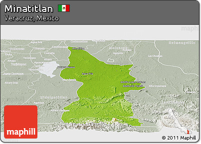 Physical Panoramic Map of Minatitlan, lighten, semi-desaturated