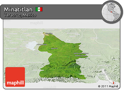 Satellite Panoramic Map of Minatitlan, lighten