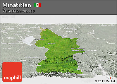 Satellite Panoramic Map of Minatitlan, lighten, semi-desaturated