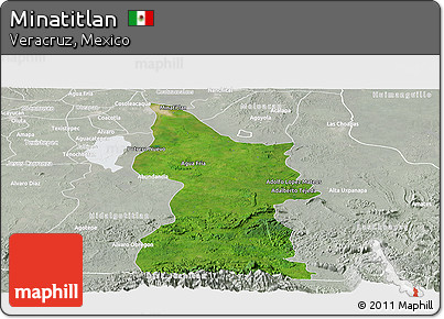 Satellite Panoramic Map of Minatitlan, lighten, semi-desaturated