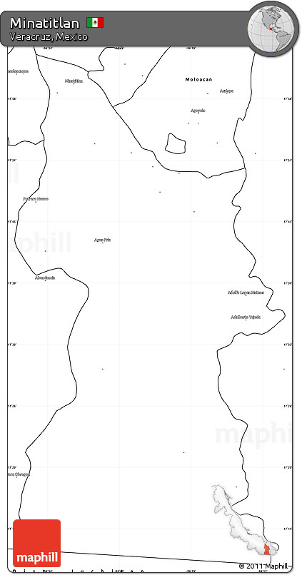 Blank Simple Map of Minatitlan