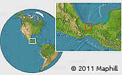 Satellite Location Map of Oteapan