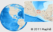 Shaded Relief Location Map of Oteapan