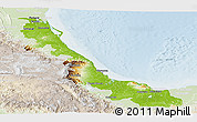 Physical Panoramic Map of Veracruz, lighten