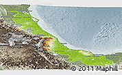 Physical Panoramic Map of Veracruz, semi-desaturated