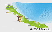Physical Panoramic Map of Veracruz, single color outside