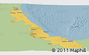 Savanna Style Panoramic Map of Veracruz, single color outside