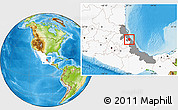 Physical Location Map of Papantla, highlighted country, highlighted parent region