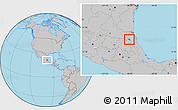 Gray Location Map of Platon Sanchez