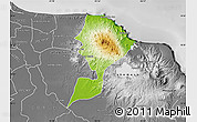 Physical Map of San Andres Tuxtla, desaturated
