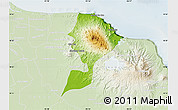 Physical Map of San Andres Tuxtla, lighten
