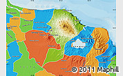 Physical Map of San Andres Tuxtla, political outside