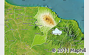 Physical Map of San Andres Tuxtla, satellite outside