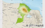 Physical Map of San Andres Tuxtla, shaded relief outside