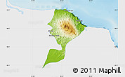 Physical Map of San Andres Tuxtla, single color outside