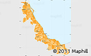 Political Shades Simple Map of Veracruz, single color outside