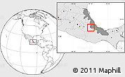 Blank Location Map of Soledad Atzompa, highlighted country, highlighted parent region