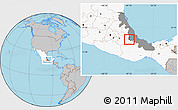Gray Location Map of Soledad Atzompa, highlighted country, highlighted parent region