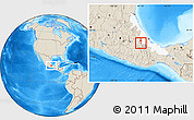 Shaded Relief Location Map of Soledad Atzompa, highlighted parent region