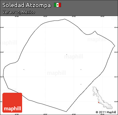 Blank Simple Map of Soledad Atzompa, cropped outside