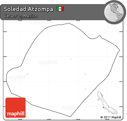 Blank Simple Map of Soledad Atzompa, cropped outside