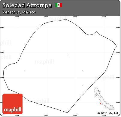 Blank Simple Map of Soledad Atzompa, cropped outside, no labels