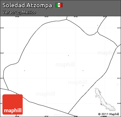 Blank Simple Map of Soledad Atzompa, no labels
