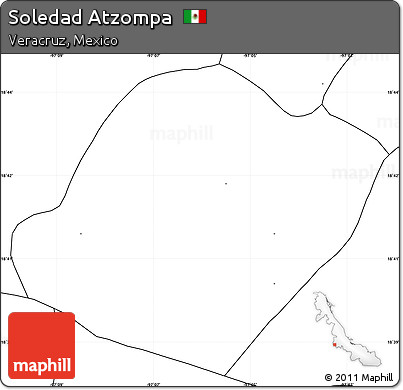 Blank Simple Map of Soledad Atzompa, no labels