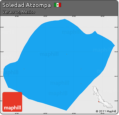 Political Simple Map of Soledad Atzompa, single color outside