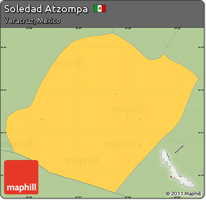 Savanna Style Simple Map of Soledad Atzompa