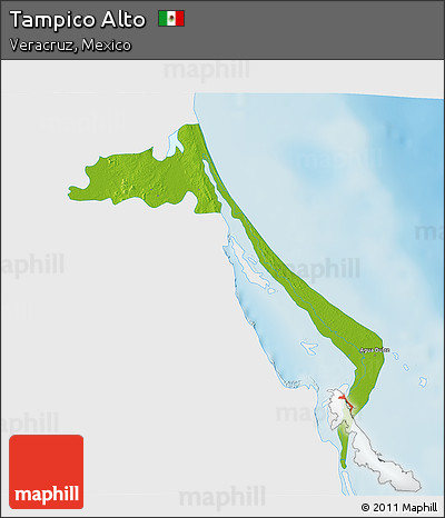 Physical 3D Map of Tampico Alto, single color outside