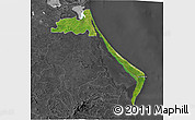 Satellite 3D Map of Tampico Alto, darken, desaturated