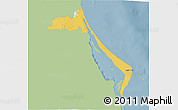 Savanna Style 3D Map of Tampico Alto, single color outside