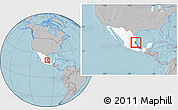Gray Location Map of Tampico Alto, highlighted country, highlighted parent region, within the entire country, hill shading