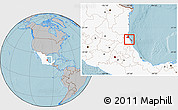 Gray Location Map of Tampico Alto, highlighted country, hill shading