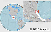 Gray Location Map of Tampico Alto, highlighted parent region, hill shading