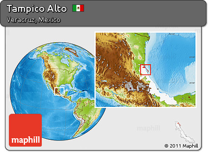 Physical Location Map of Tampico Alto, highlighted parent region